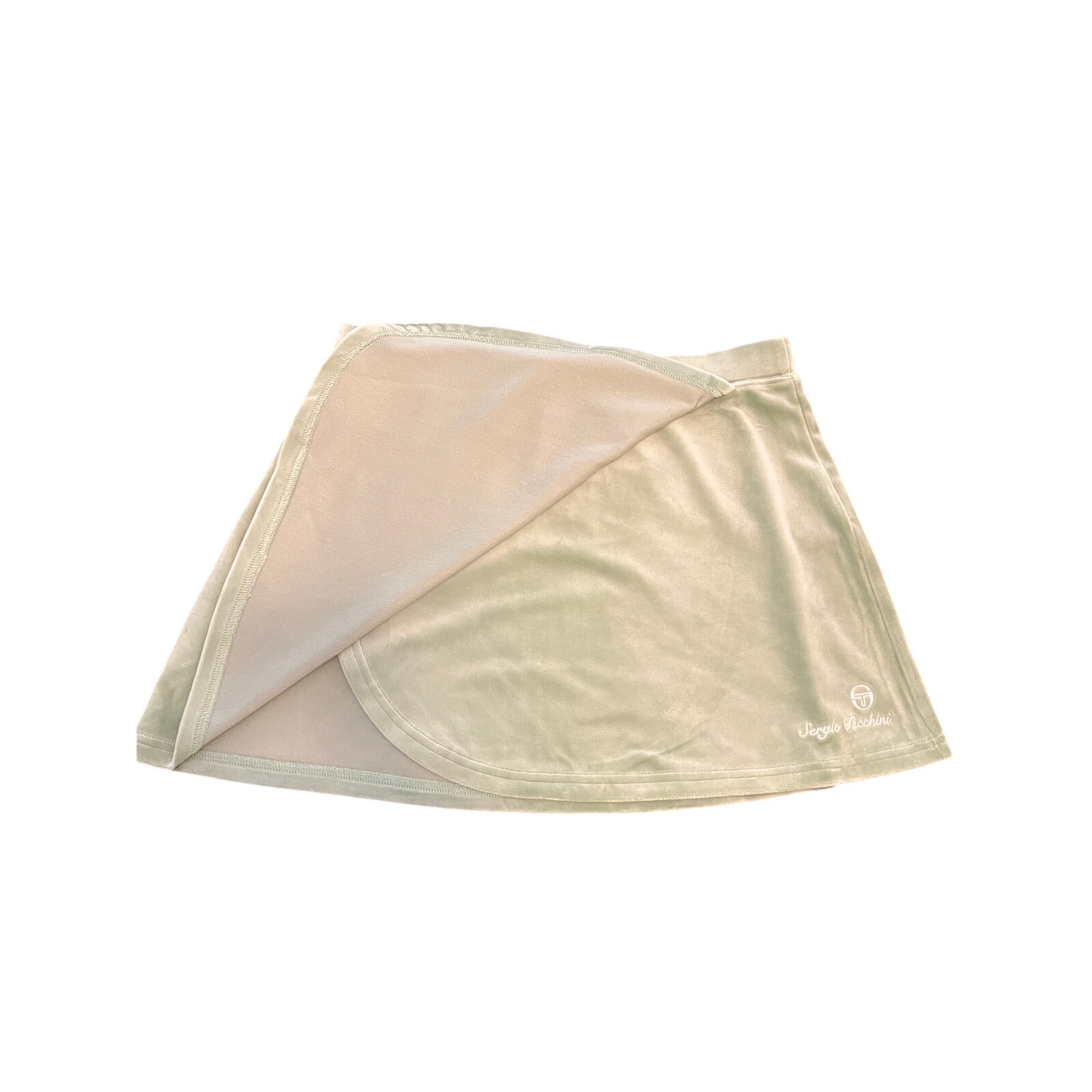 Nwt Sergio Tacchini Tennis Skirt Green Velour Wrap Style Size Large — image 6 of 8